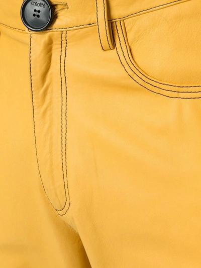 Shop Wales Bonner High Waist Trousers In Yellow