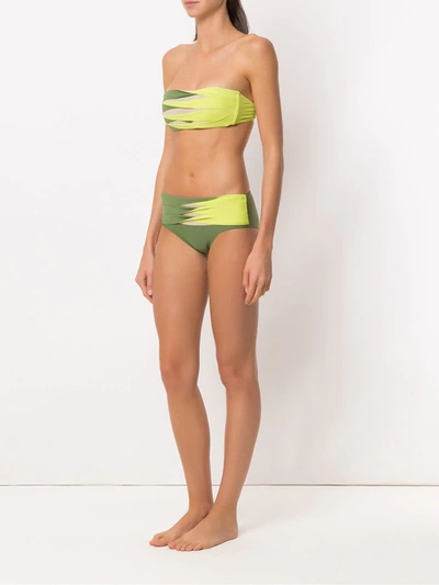 Shop Amir Slama Panelled Bikini Set In Green