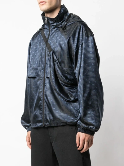 Shop Alexander Wang Monogram Windbreaker In Blue