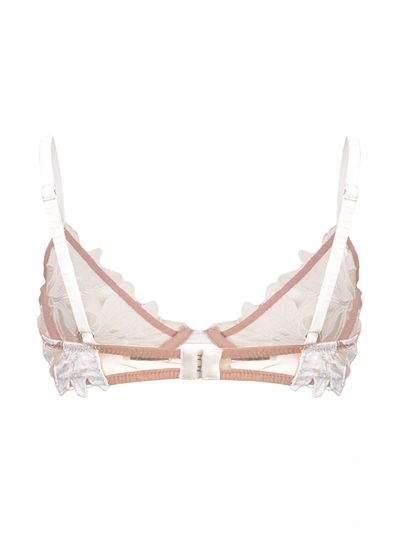 Fleur Du Mal Fuller Cup Lily Embroidered Underwire Demi Bra In White