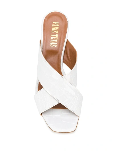 Shop Paris Texas Textured 65mm Mules In White