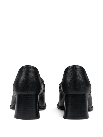 Shop Gucci Chain-detail 55mm Block-heel Loafers In Black