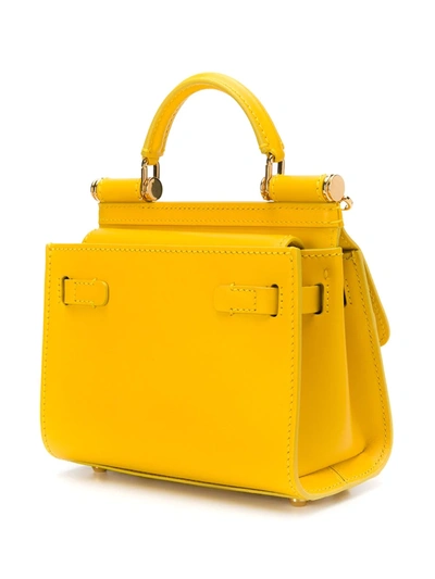 Shop Dolce & Gabbana Mini Sicily 58 Crossbody Bag In Yellow