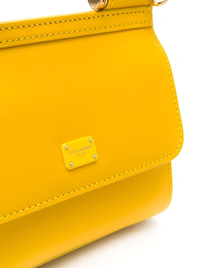 Shop Dolce & Gabbana Mini Sicily 58 Crossbody Bag In Yellow