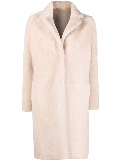 Shop Liska Single-breasted Textured Coat In Neutrals