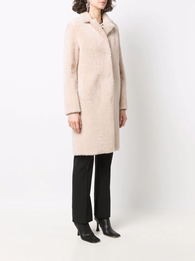 Liska Single-breasted Textured Coat In Neutrals
