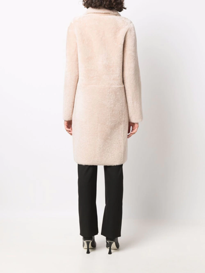 Liska Single-breasted Textured Coat In Neutrals