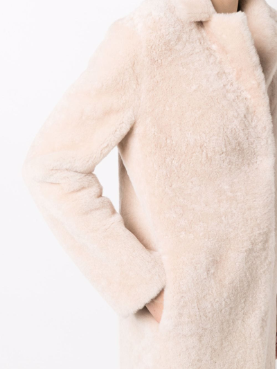 Liska Single-breasted Textured Coat In Neutrals