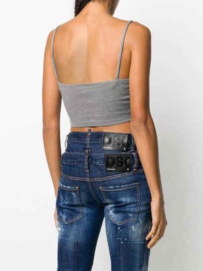 Shop Dsquared2 Rib-knit Vest Top In Grey