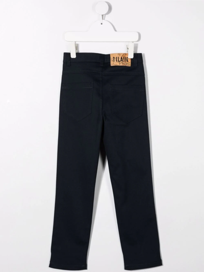 Shop Alviero Martini Slim-fitting Logo-patch Trousers In Blue