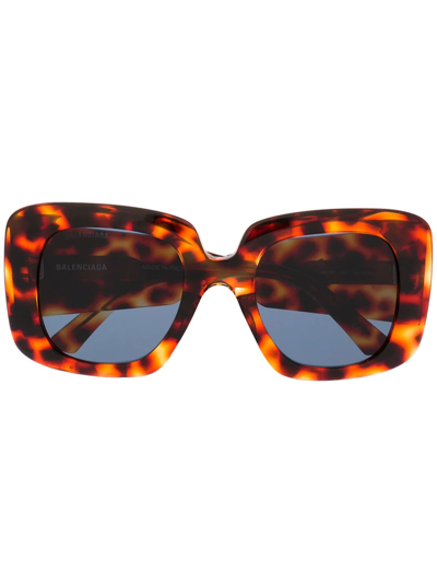 Shop Balenciaga Blow Square-frame Sunglasses In Brown