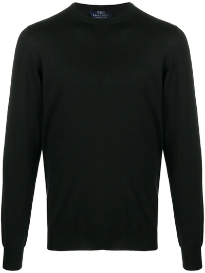 Shop Fedeli Round Neck Jumper In Black