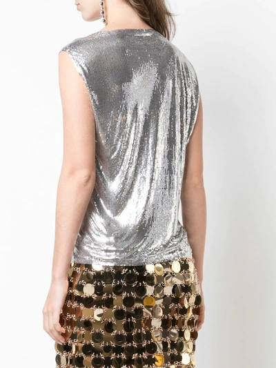 Shop Paco Rabanne Disco Top In Silver
