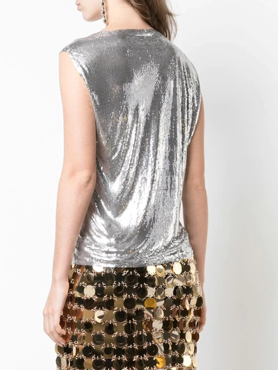 Rabanne Silver Mini Mesh Top In Silver