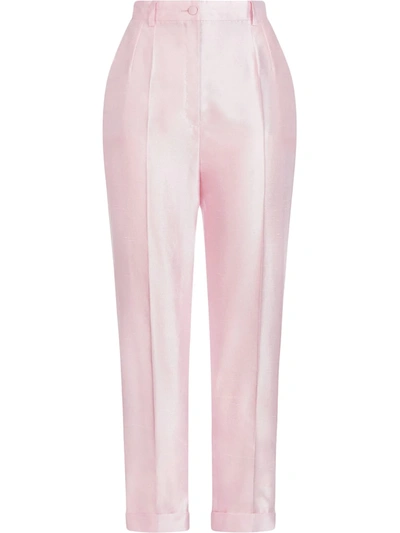 Shop Dolce & Gabbana High-rise Tailored Trousers In Pink
