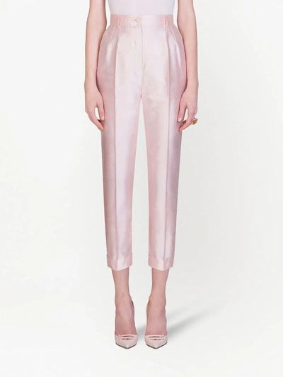 Shop Dolce & Gabbana High-rise Tailored Trousers In Pink