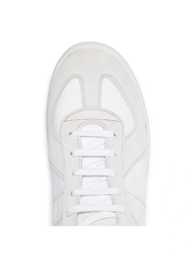 Shop Maison Margiela Replica Low-top Leather Sneakers In White ,grey
