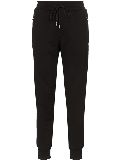 Shop Dolce & Gabbana Dg Logo-embroidered Joggers In Black