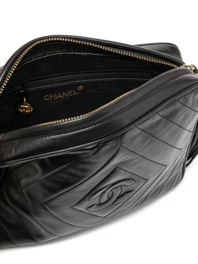 Pre-owned Chanel 1992 Cc Tassel Crossbody Bag In Black
