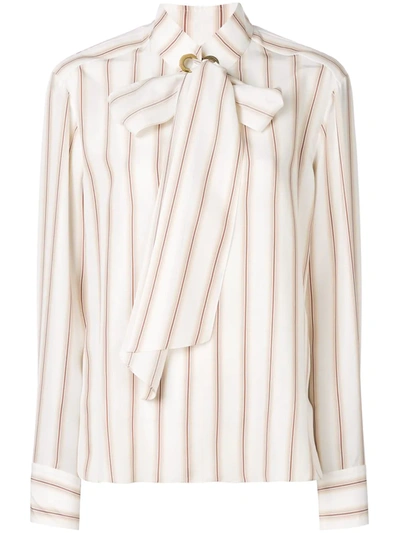 Shop Chloé Striped Print Shirt In White