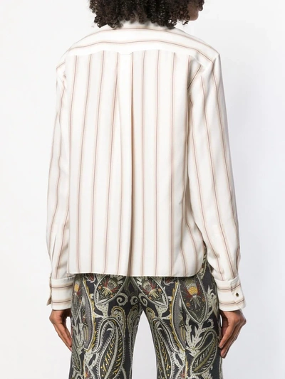 Shop Chloé Striped Print Shirt In White