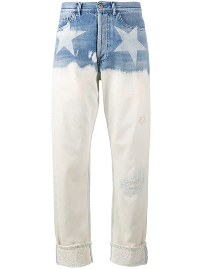 Shop Faith Connexion Star Print Wide-leg Jeans In Blue