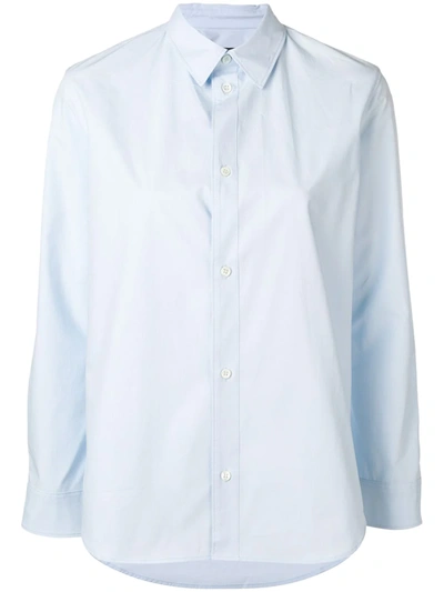 Shop Apc Long-sleeve Fitted Shirt In Blue