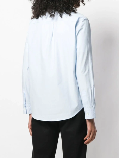 Shop Apc Long-sleeve Fitted Shirt In Blue