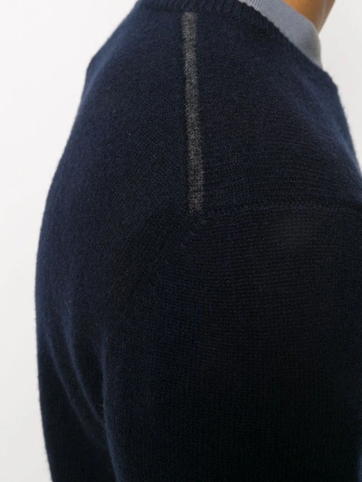 Shop Dondup Fine-knit Crew Neck Jumper In Blue
