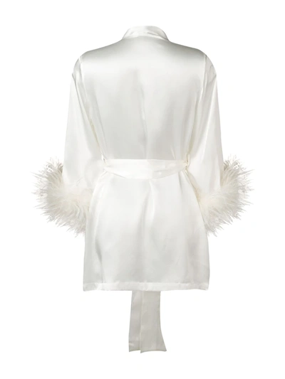 Gilda & Pearl Esme Short Satin Robe In White