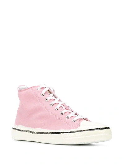 Shop Marni High Top Canvas Sneakers In Pink