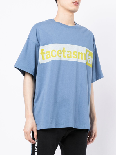 Shop Facetasm Logo Print T-shirt In Blue