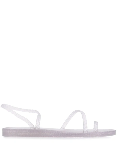 Shop Ancient Greek Sandals Eleftheria Glitter Sandals In Grey