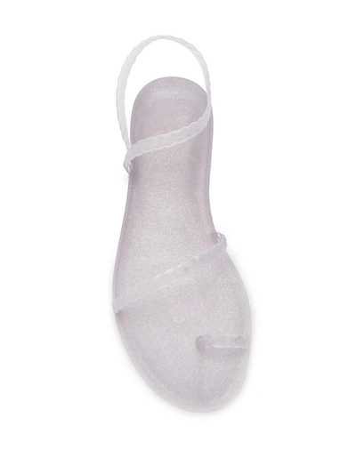 Shop Ancient Greek Sandals Eleftheria Glitter Sandals In Grey