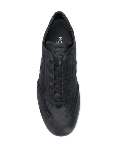 Shop Hogan Olympia Low-top Leather Sneakers In Black