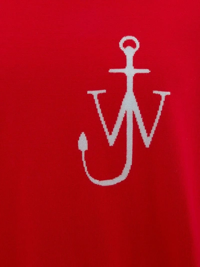 Shop Jw Anderson Embroidered Anchor Motif Turtleneck Jumper In Red