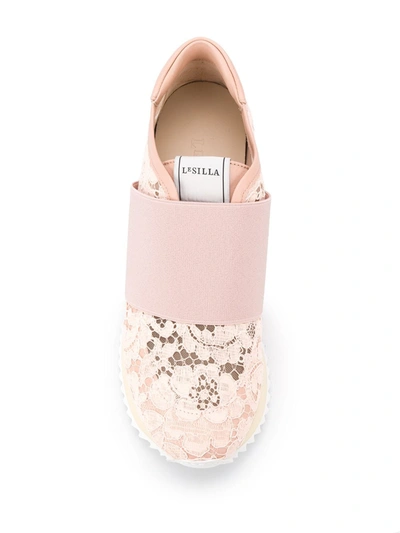 Shop Le Silla Rubel Wave Lace Sneakers In Pink