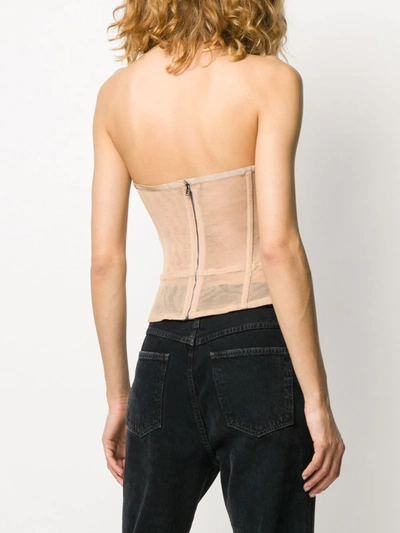 Dolce & Gabbana Tulle Sleeveless Bustier In Neutrals