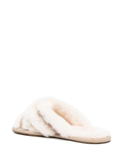 Ugg Scuffita Womens Shearling Cozy Slide Slippers In White
