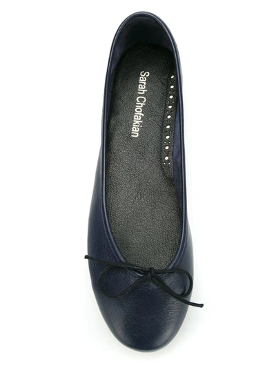 Sarah Chofakian Sarita Leather Ballerina Shoes In Black