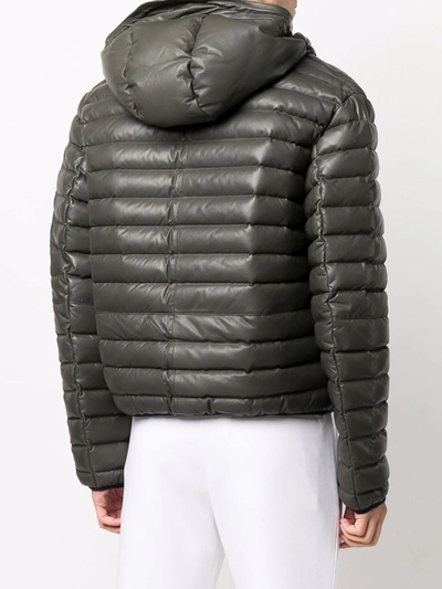 Shop Emporio Armani Padded Down Hooded Jacket In Green