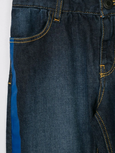 Shop Little Marc Jacobs Side Stripe Denim Jeans In Blue