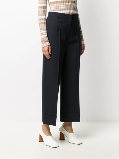 Shop Jil Sander Cropped Tailored Trousers In Blue