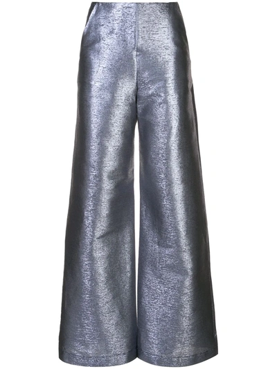 Shop Paula Knorr Flared Style Trousers In Blue