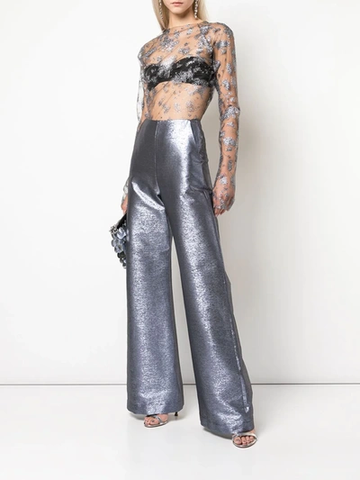 Paula Knorr Flared Style Trousers In Blue