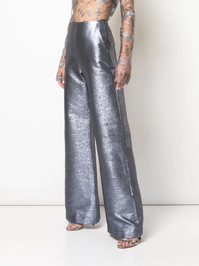 Shop Paula Knorr Flared Style Trousers In Blue