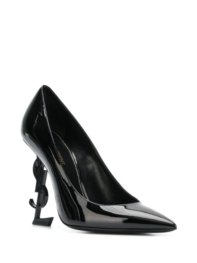 Saint Laurent Ysl Opyum Patent Leather Pumps In Black