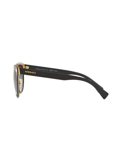 Shop Versace Phantos Round-frame Sunglasses In Black