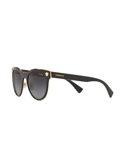 Shop Versace Phantos Round-frame Sunglasses In Black