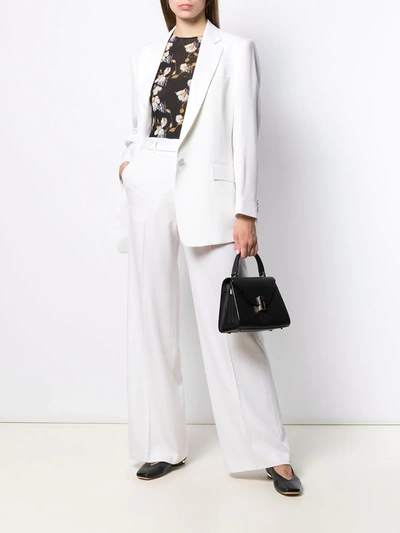 Valextra Small Leather-coated Clasp Tote Bag In Black